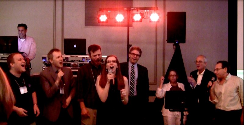 ashley-hunt-martorano-and-her-group-singing-karaoke